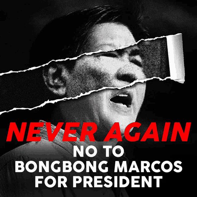 a poster that says " never again " on it