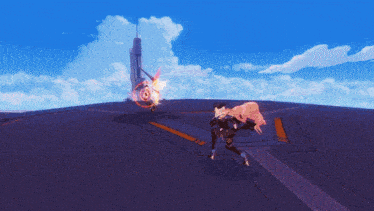 a computer generated image of a person fighting another person