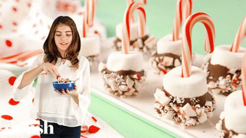 Candy Cane Marshmallow Dippers GIF - Candy Cane Marshmallow Dippers GIFs