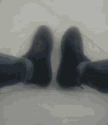 a person 's legs are visible in a blurry photo .