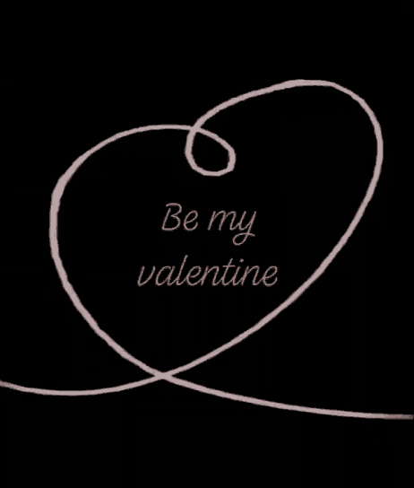 a drawing of a heart with the words be my valentine written on it