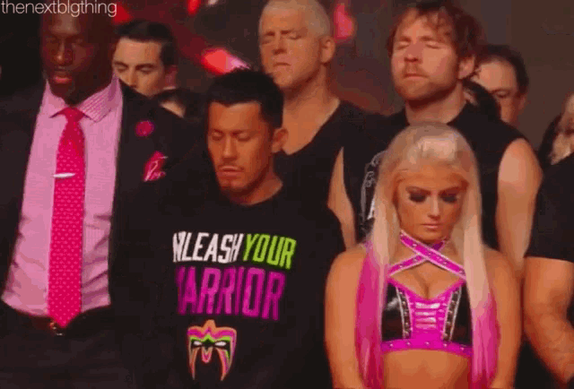 a woman wearing a shirt that says n'leash your warrior
