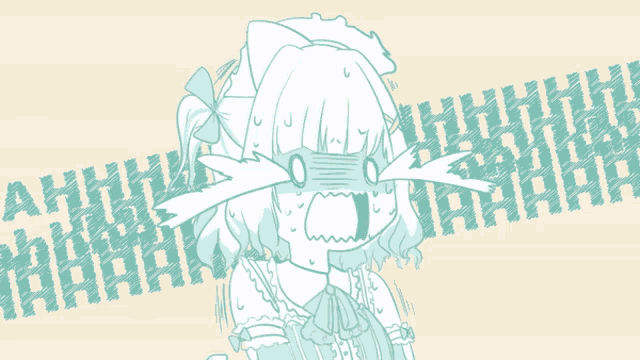 a drawing of a girl with a surprised look on her face and the word ahhh on the bottom