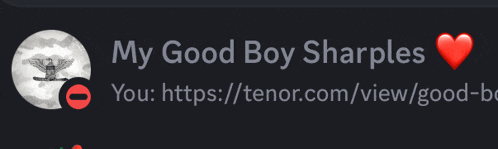 a black background with the words my good boy sharples written on it