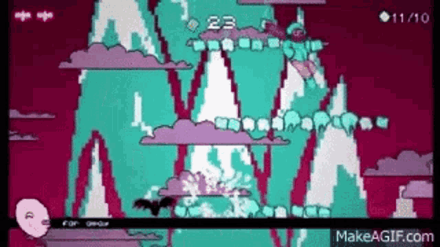 a video game with a score of 23 is being played