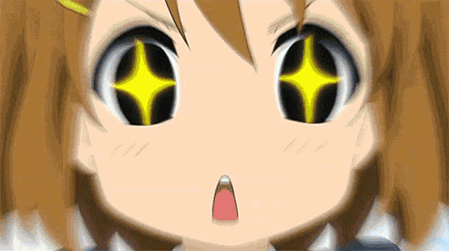 a close up of a girl 's face with a yellow star in her eye