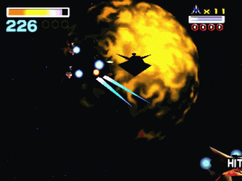 a video game is being played with a fox character in the corner