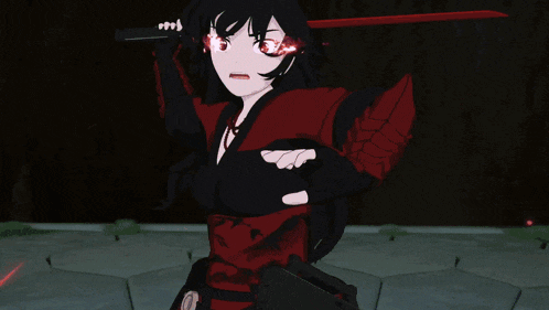 a cartoon character with red hair and a black shirt