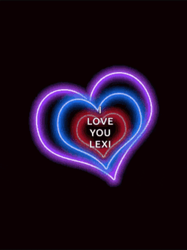 a colorful heart with the words i love you lexi on it