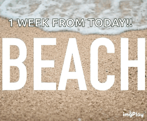 the word beach is on a sandy beach