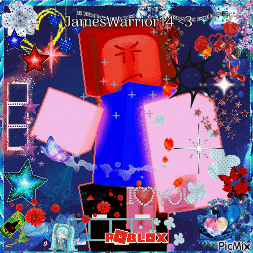 a picture of a roblox character with i love you written on it
