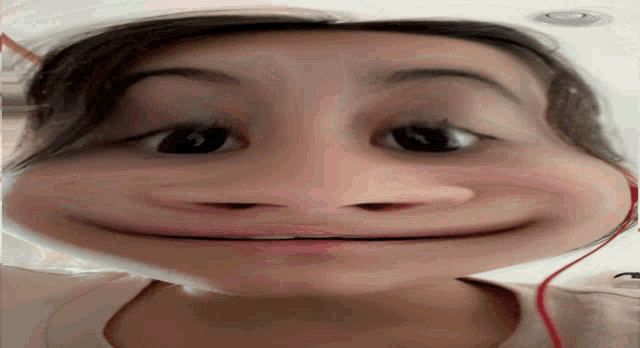 a close up of a woman 's face with a funny face