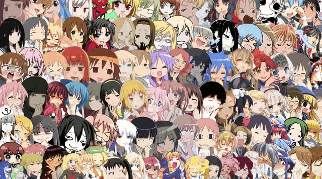 a collage of anime characters with the number 8 on the bottom right