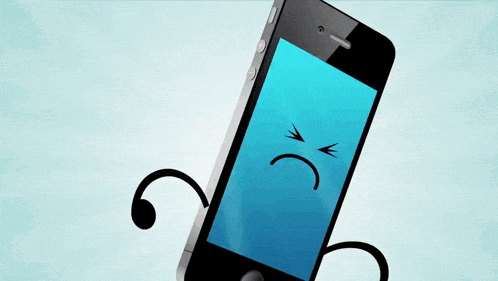 a cartoon phone with arms and legs and the words their loss behind it