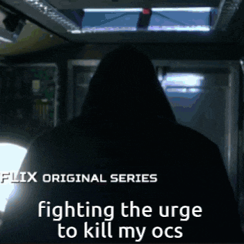 a man in a hoodie is fighting the urge to kill my ocs