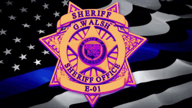 a sheriff 's badge with g. walsh sheriff office e-01 on it