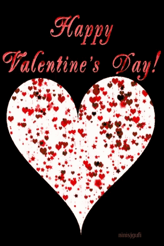 a valentine 's day greeting card with a heart surrounded by red hearts