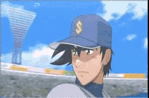 a baseball player with the letter s on his cap
