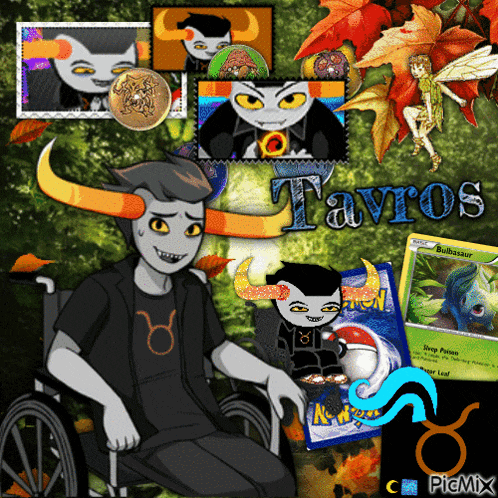 a collage of cartoon characters including tavros