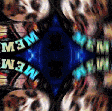 a kaleidoscope with the word mem in the center