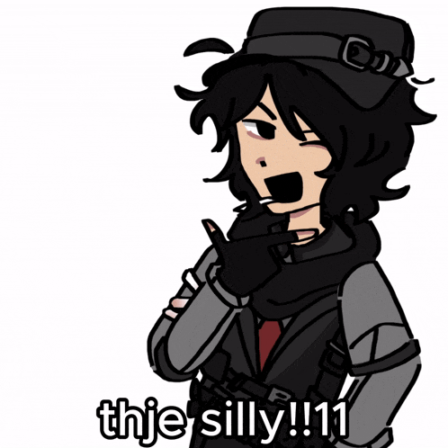 a cartoon drawing of a man with the words thje silly !!! 11 below him