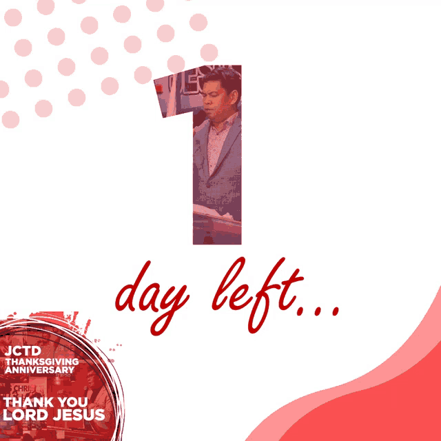 a picture of a man in a suit with the words " day left " below it