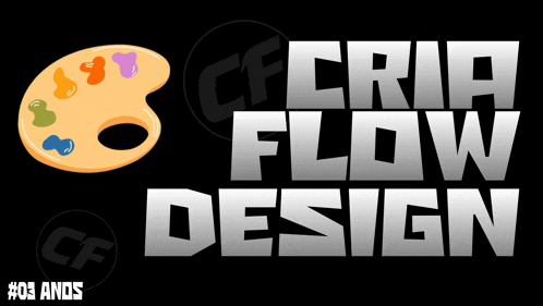 a black background with a palette and the words cf cria flow design