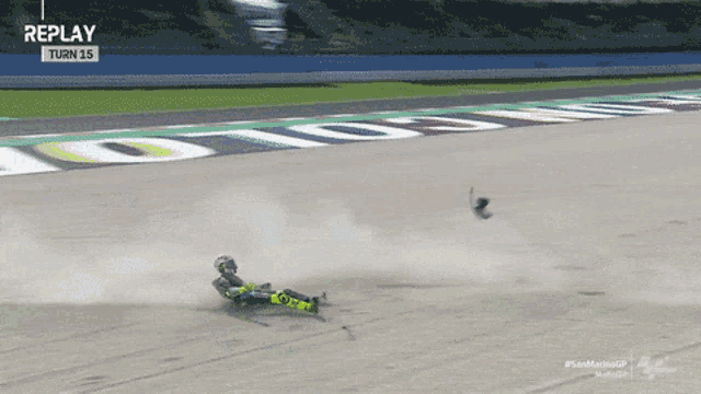 a replay of a race is shown on a screen