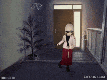 a gif from edgar bro shows a girl dancing in a hallway