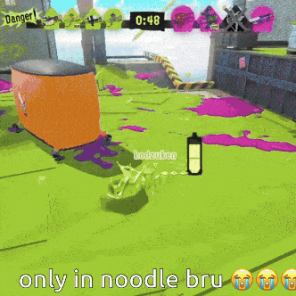 a video game with the words only in noodle bru