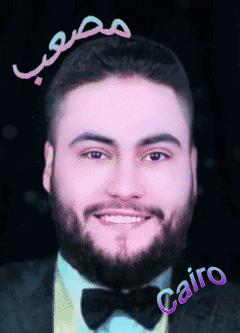 a man with a beard is wearing a tuxedo and bow tie and has the name cairo on his face