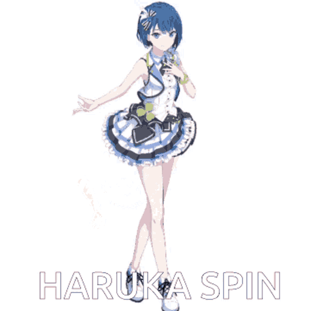 a picture of a girl with the name haruka spin written on it