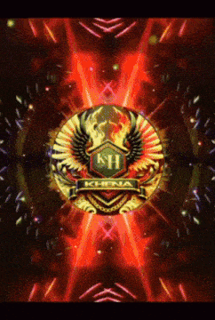a logo for khena is on a red and black background