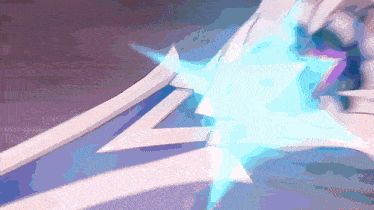 a close up of a person 's hand with a blue light coming from it