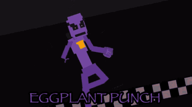 an eggplant punch poster with a purple cartoon character