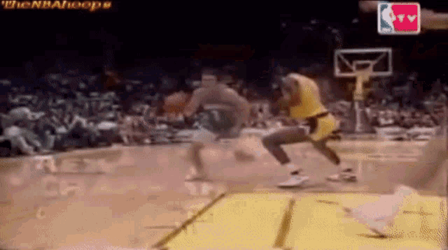a basketball game is being played with the nba hoops logo