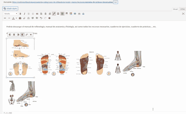 a screenshot of a website showing various images of feet and ankles