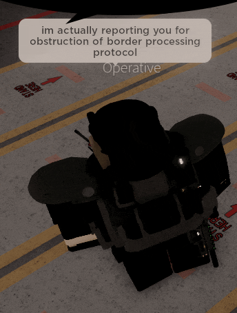 a video game character is talking about border processing protocol