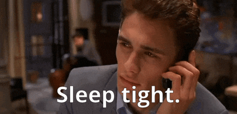 a man talking on a cell phone with the words " don 't let the bed bugs " written below him