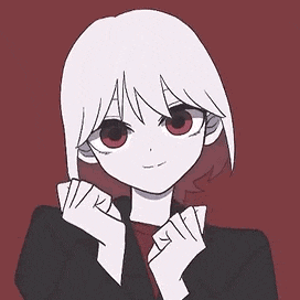 a drawing of a girl with white hair holding a card