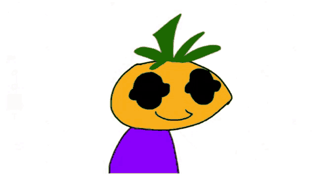 a cartoon drawing of a carrot with sunglasses on