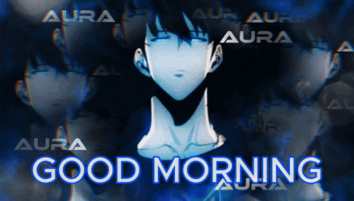 a picture of a man with the words good morning