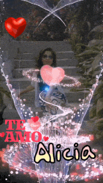 a picture of a woman with a heart and the name alicia