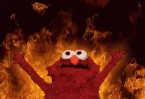Elmo On Fire GIF - Elmo On Fire Flames GIFs