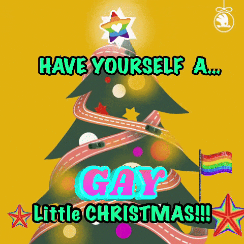 a christmas tree with the words have yourself a gay little christmas below it
