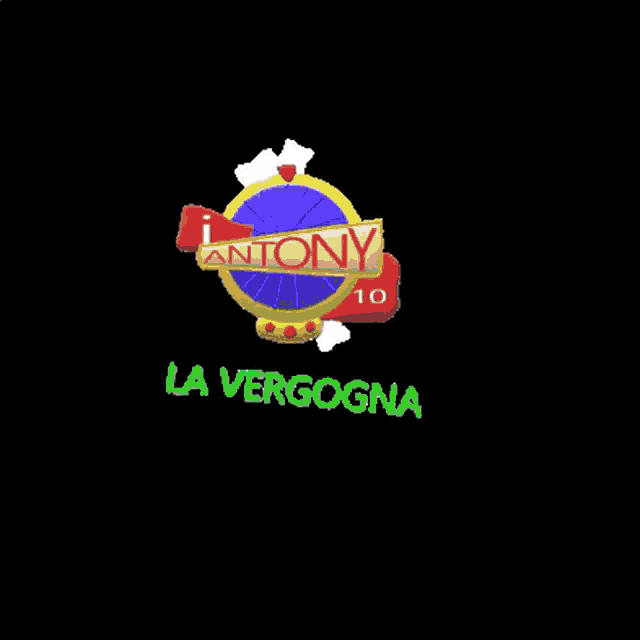 a logo for antony la verogna with a purple circle on a black background