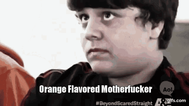 a young boy says orange flavored motherfucker in a video