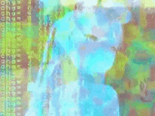 a woman 's face is surrounded by a matrix background