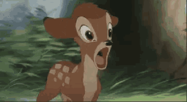 a cartoon of a deer with the words tahan nafas on the bottom