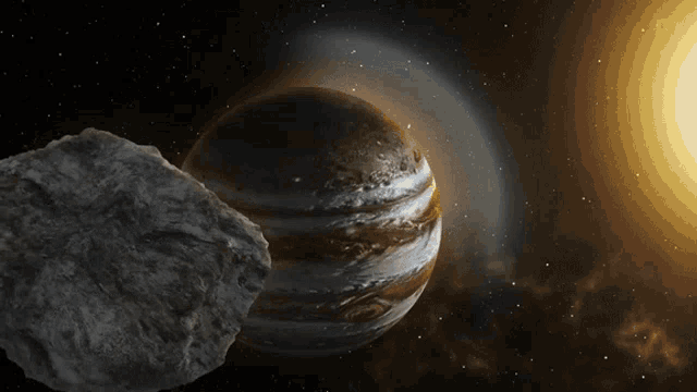 Planet Jupiter Meteorite Is Moving Towards Planet Jupiter GIF - Planet Jupiter Meteorite Is Moving Towards Planet Jupiter Deep Space GIFs